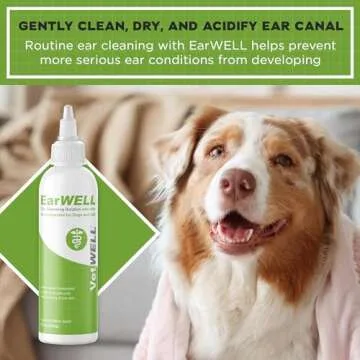 VetWELL Ear Cleaner for Dogs and Cats - Otic Rinse for Infections and Controlling Ear Infections and Odor in Pets - 8 oz (Cucumber Melon)