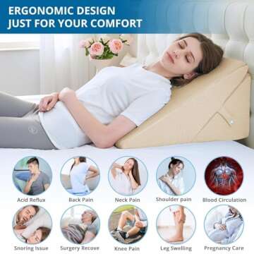 SASTTIE Wedge Pillow - Adjustable Comfort for Recovery