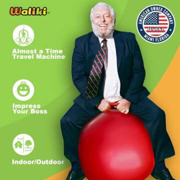WALIKI Hippity Hop Ball for Adults Races | 29" Red Hopper Ball | Jumping Ball | Perfect Outdoor Game...