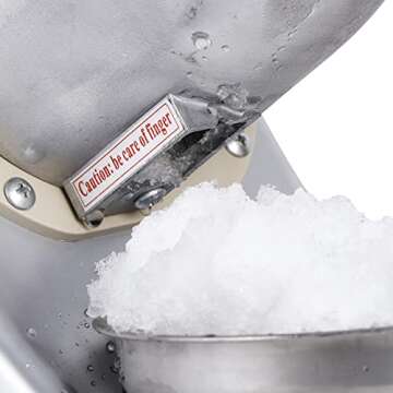 Epetlover 300W Electric Ice Shaver and Snow Cone Maker Ice Shaved Machine Ice Crusher 143 lbs (Silve...