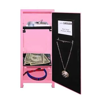 Mini Locker with Lock and Key Light Pink 10.75" Tall
