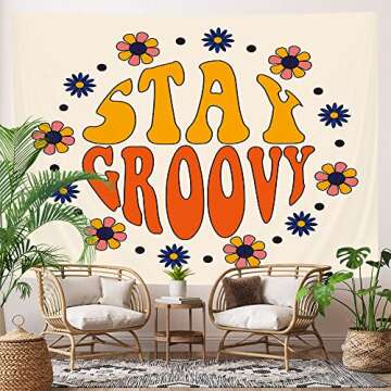 Retro Flower 70s Decor Tapestry - Vintage Wall Hanging