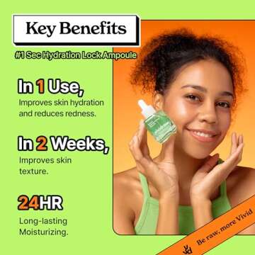 vividraw Baobab Hydrogel to Drop Ampoule | Hydrating & Redness Reducing Face Serum with Hyaluronic Acid | Gentle PHA Exfoliation for Smooth Skin | Korean Skincare | CRUELTY-FREE (40ml, 1.35 fl. oz.)