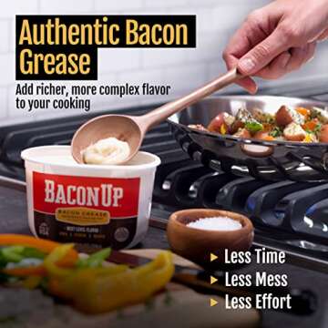 Bacon UpⓇ Bacon Grease for Cooking - 14 Ounce Tub of Authentic Bacon Fat for Cooking, Frying and B...