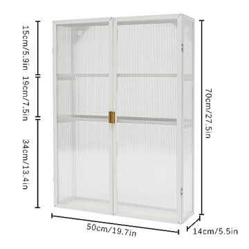 Gdrasuya10 Wall Mounted Kitchen Bathroom Storage Cabinet, White Cabinet Storage Organizer with Doors...