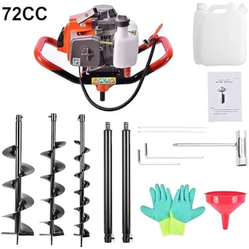 Powerful PRIJESSE 72cc Gas Post Hole Digger with Bits