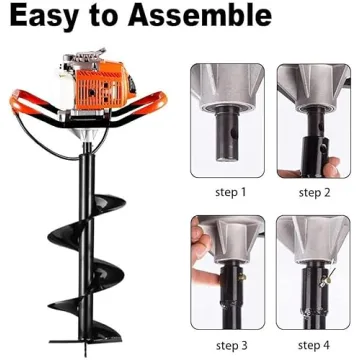 Powerful PRIJESSE 72cc Gas Post Hole Digger with Bits