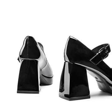 DREAM PAIRS Women's High Chunky Platform Closed Toe Mary Jane Block Heels Square Toe Strappy Dress Wedding Party Pumps Shoes