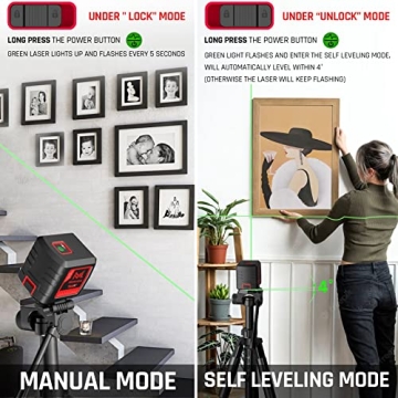 Motovera 100ft Green Laser Level Self-Leveling 4 Brightness Modes