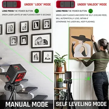 Motovera 100ft Green Laser Level Self-Leveling 4 Brightness Modes