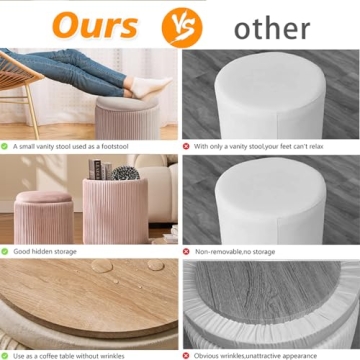 Stylish BLEXA Round Ottoman Set with Storage for Any Home