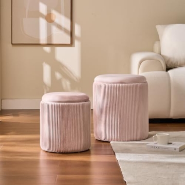 Stylish BLEXA Round Ottoman Set with Storage for Any Home