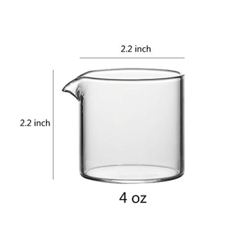 Sizikato Transparent Glass Creamer Set - 2pcs 4oz Pitchers
