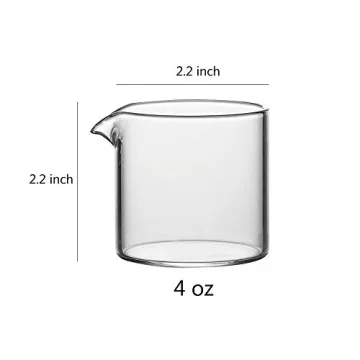 Sizikato Transparent Glass Creamer Set - 2pcs 4oz Pitchers