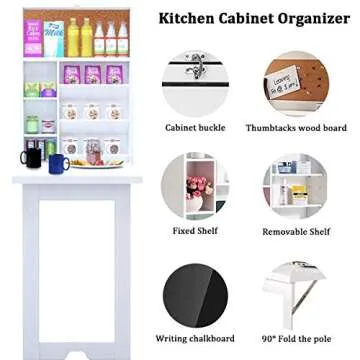 Timechee Wall Mounted Table, Fold Out Convertible Multi-Function Computer Desk, Wood Wall Hanging Writing Floating Desk with Large Storage Area for Home Office White