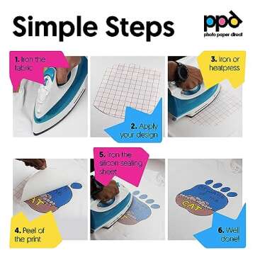 PPD Iron-on Transfer Paper for Light Fabric - 50 Sheets