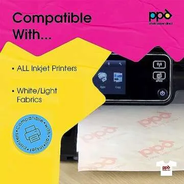 PPD Iron-on Transfer Paper for Light Fabric - 50 Sheets