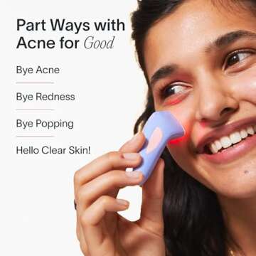 Solawave Bye Acne: 3-Minute Pimple Spot Treatment with Blue Light Therapy and Red Light Therapy - Ha...