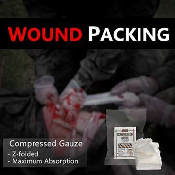 RHINO RESCUE Sterile Compressed Gauze for Emergency Wound Dressing, FSA HSA Eligible, First Aid and ...