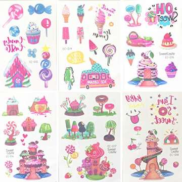 Dessert Temporary Tattoos For Fun Kids Parties – 18 Sheets