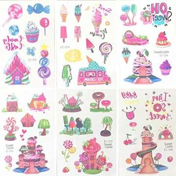 Dessert Temporary Tattoos For Fun Kids Parties – 18 Sheets