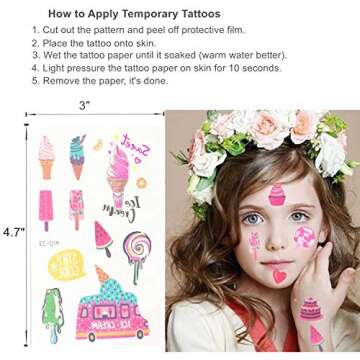 Dessert Temporary Tattoos For Fun Kids Parties – 18 Sheets