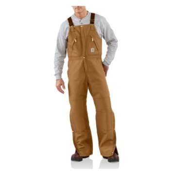 Carhartt Men's Quilt Lined Zip To Waist Biberalls,Brown,42 x 32