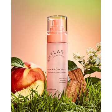 Skylar Peach Fields Hair & Body Mist | Hypoallergenic & Clean Fragrance | Vegan, Cruelty Free, and S...