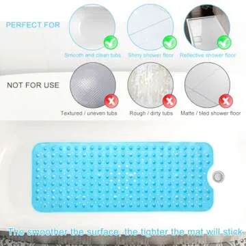 Upgrade Baby Bath Mat Non Slip Extra Long Bathtub Mat for Kids 40 X 16 Inch - Eco Friendly Bath Tub ...