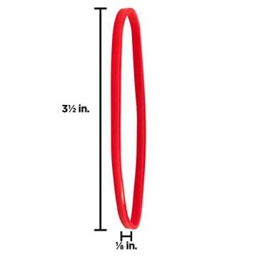 JAM PAPER Colorful Rubber Bands - Size 33 - Red Rubberbands - 100/Pack