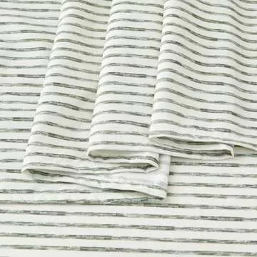 Great Bay Home 4-Piece King Size Stripe Microfiber Sheet Set | Ultra-Soft, Brushed Bedding Sheets & Pillowcases | Wrinkle Free, Comfortable, All-Season Bed Sheets (King, Seafoam)