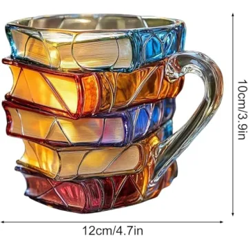 GiGAWOOD Hand-Painted Book Mug - Perfect for Book Lovers