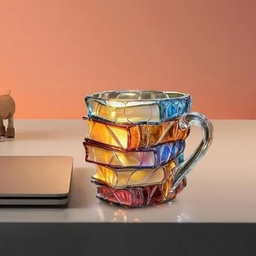 GiGAWOOD Hand-Painted Book Mug - Perfect for Book Lovers