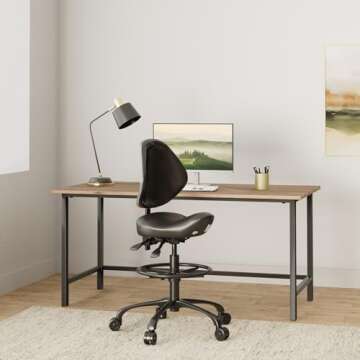 Saddle Chair Rolling Saddle Stool with Back Support, Esthetician Chair Ergonomic Saddle Chair for De...