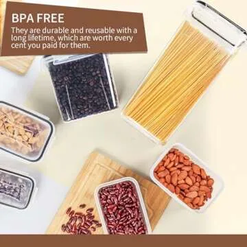 Skroam 36 Pack Airtight Food Storage Containers for Kitchen Pantry Organizers and Storage, Plastic Kitchen Storage Containers with Lids for Flour, Sugar, and Cereal, Labels & Marker