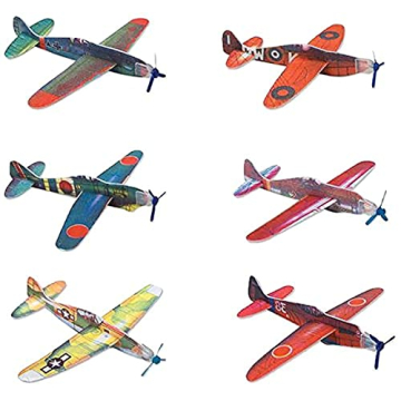 Rhode Island Novelty 8 Inch Flying Glider Plane Set of 12 Multicolor