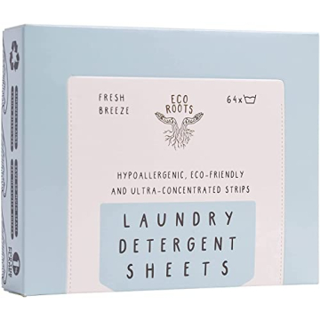 ECO ROOTS Laundry Detergent Sheets 64 loads | ECO FRIENDLY Natural Fresh Breeze Scent Washer Sheet, ...