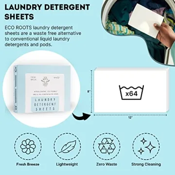 ECO ROOTS Laundry Detergent Sheets 64 Loads Eco-Friendly