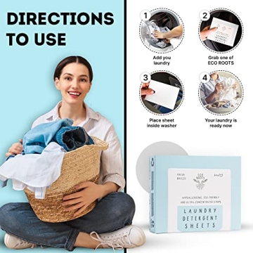 ECO ROOTS Laundry Detergent Sheets 64 Loads Eco-Friendly