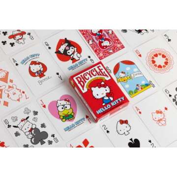 Bicycle Hello Kitty Playing Cards, Limited Edition Hello Kitty 50th Anniversary, 1 Deck