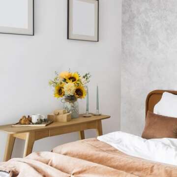 SHINFHOMF Fake Flowers with Vase,Faux Flower Arrangement with Vase,Artificial Silk Sunflowers in Vase,Sunflower Decor,Sunflower Centerpieces for Tables,Coffee Table Decor