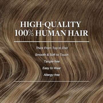 GOO GOO Clip in Hair Extensions Real Human Hair, Remy Human Hair Extensions Clip ins for Women, Natural Human Hair, 20inch 120g 7Pcs, 4/27/4 Balayage Chocolate Brown to Caramel Blonde