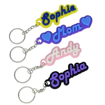 Retro Custom Keychain, Hard Plastic Personalized Key Chain, Customized Name Text Tag
