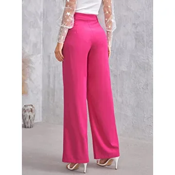 Stylish High Waisted Palazzo Pants for Women in Hot Pink