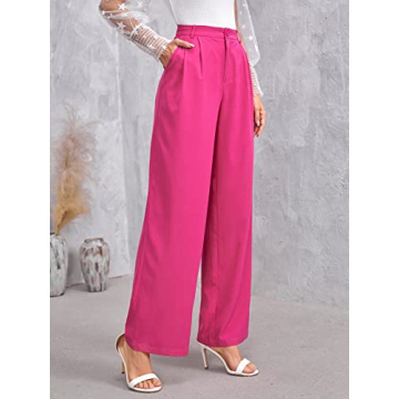 Stylish High Waisted Palazzo Pants for Women in Hot Pink