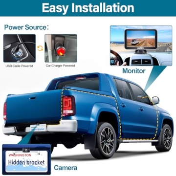 AMTIFO A23 Backup Camera with 7-Inch Monitor for Trucks