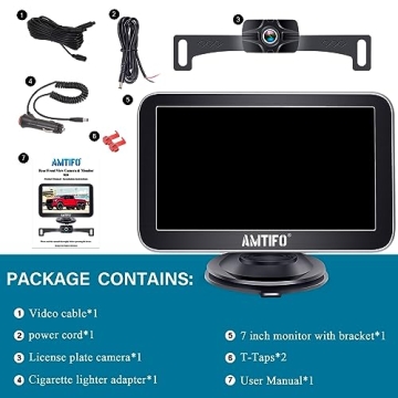 AMTIFO A23 Backup Camera with 7-Inch Monitor for Trucks