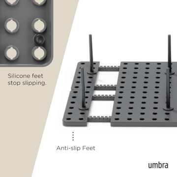 Peggy Kitchen Drawer Cupboard Organizer Tray - Adjustable Storage System For Food Containers, Cookware, Serveware, Utensils and More, Grey
