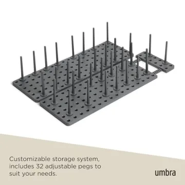 Peggy Kitchen Drawer Cupboard Organizer Tray - Adjustable Storage System For Food Containers, Cookware, Serveware, Utensils and More, Grey