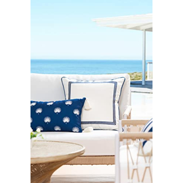 Hofdeco Water Resistant Coastal Lumbar Pillow Cover